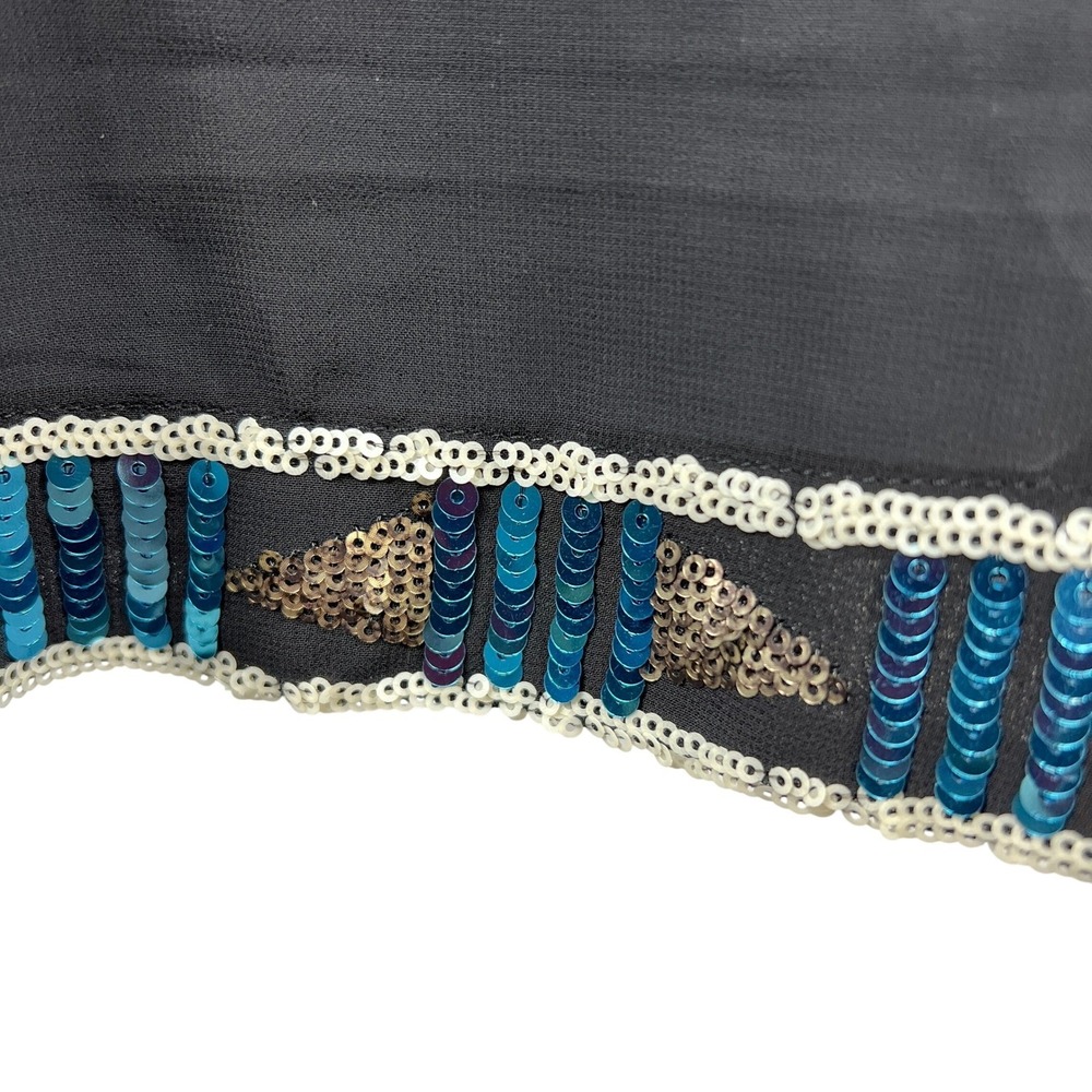 BB Dakota Sequin Cami Small Black Gold Sheer Indie Sleaze Y2K Disco Baddie Retro - Picture 7 of 9